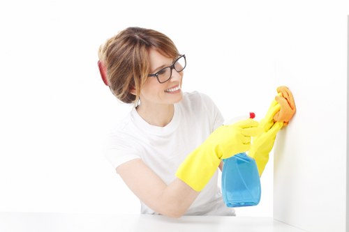 Domestic cleaning in a flat near Enfield with vacuuming and dusting